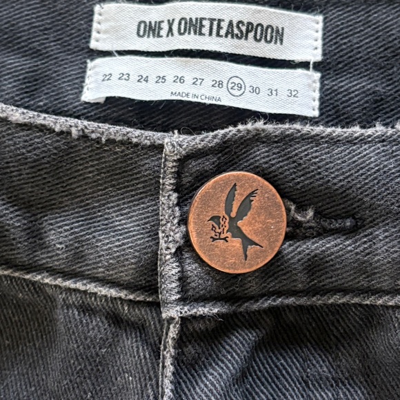 •One Teaspoon Free-bird LW Ankle Zip Denim Jeans in Black Sz 26 & 29 - Picture 7 of 13